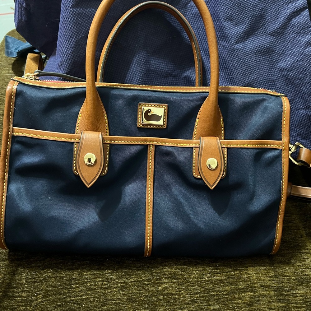 Dooney and Bourke Wayfarer nylon satchel navy blue